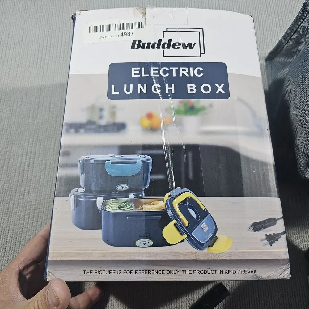 Buddew ABY-318 Electric Heated Lunch Box 1.5L w/ Insulated Bag, Fork/Spoon